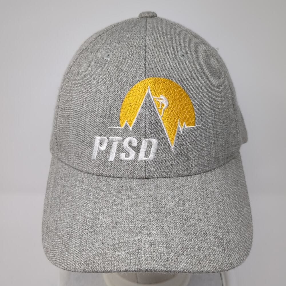 Ptsd Snapback Hat Gray One Size Solid Adjustable … - image 2